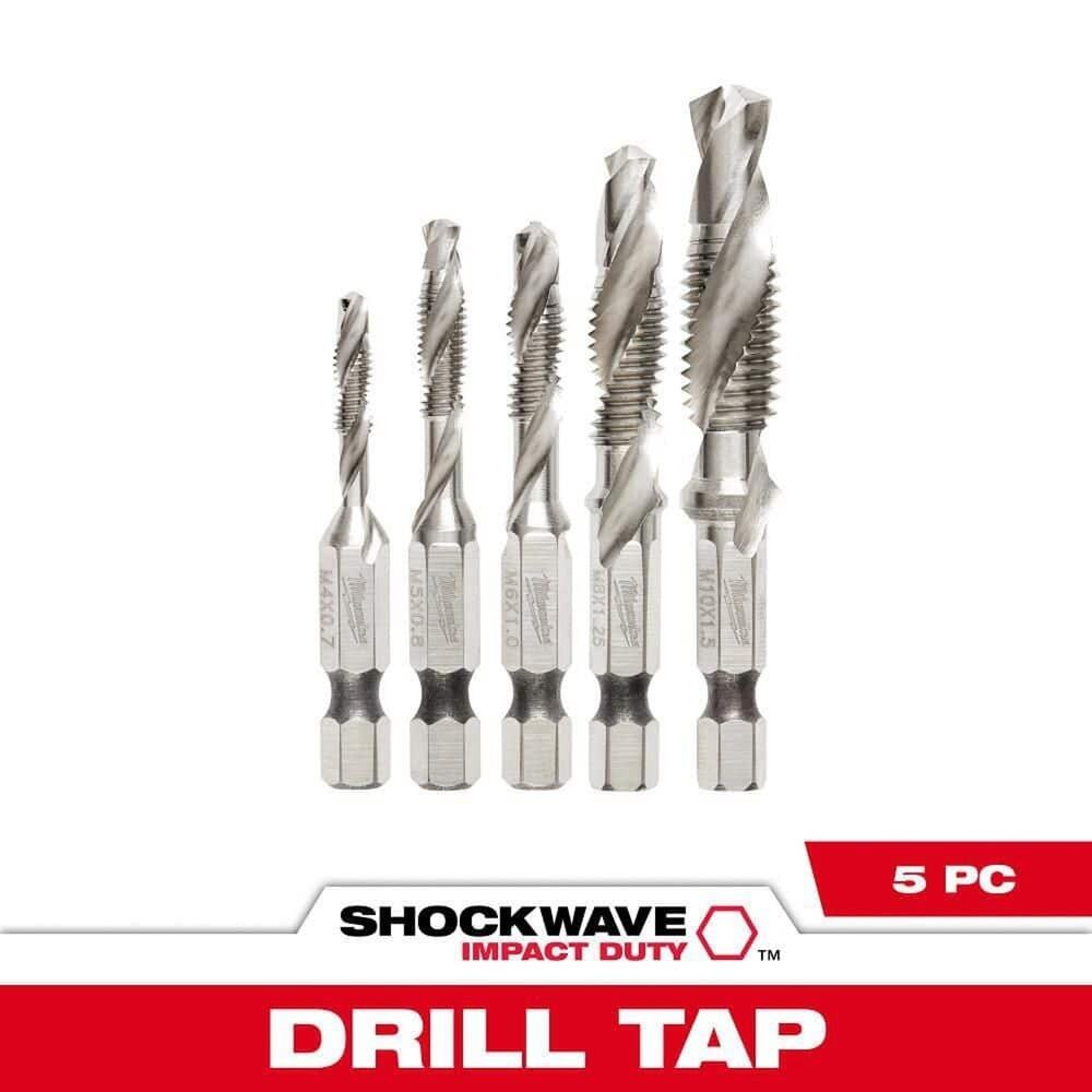 Milwaukee Shockwave Impact Duty Drill & Tap Bit Set 5pc 48-89-4875 Metric